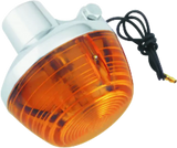 Amber motorcycle turn signal with chrome housing and black wire for Bikemaster Honda Turn signal rear