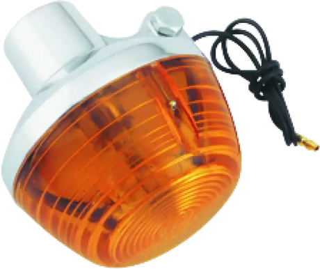 Amber motorcycle turn signal with chrome housing and black wire for Bikemaster Honda Turn signal rear