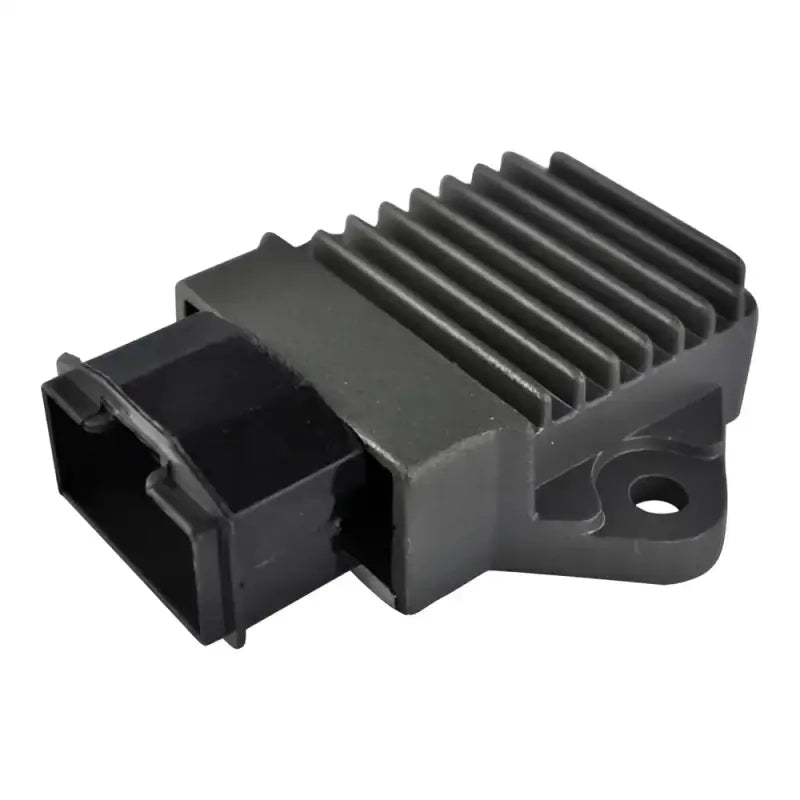 Black BikeMaster Honda Voltage Regulator with cooling fins for reliable power control