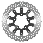 Perforated metal brake rotor for Kawasaki bikes, Contour Brake Rotor for better stopping power