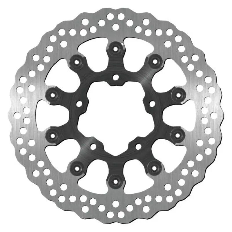 Perforated metal brake rotor for Kawasaki bikes, Contour Brake Rotor for better stopping power