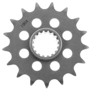 Gray metal BikeMaster KTM front sprocket with toothed ring for improved acceleration