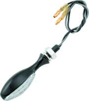Motorcycle turn signal with wires from BikeMaster LED Torpedo Pair in black