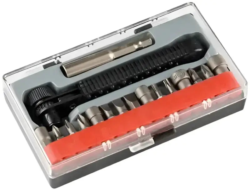 Ratchet screwdriver bit set with bikemaster mini-ratchet wrench from BikeMaster Wrench Set