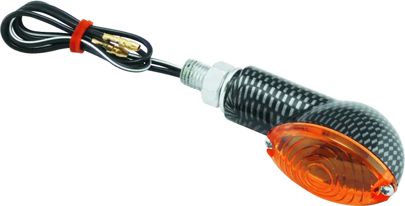 BikeMaster Ministalk Marker Light Oval Carbon/Amber - RV and Auto Parts