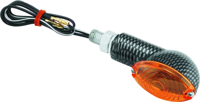 BikeMaster Ministalk Marker Light Oval Carbon/Amber - RV and Auto Parts