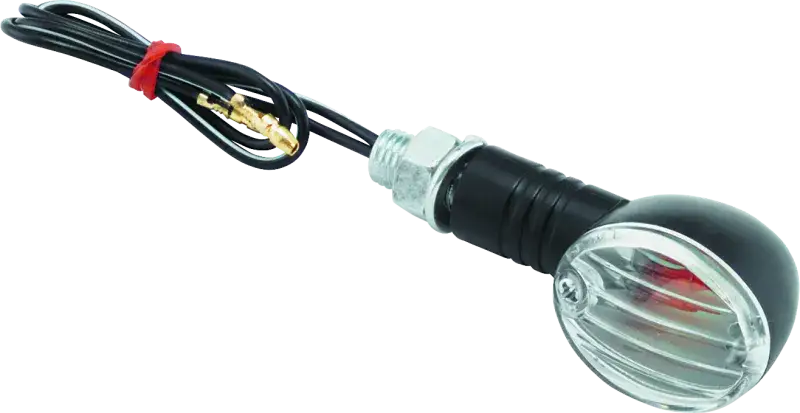 Motorcycle turn signal indicator with BikeMaster Ministalk Marker Light Round in black and clear