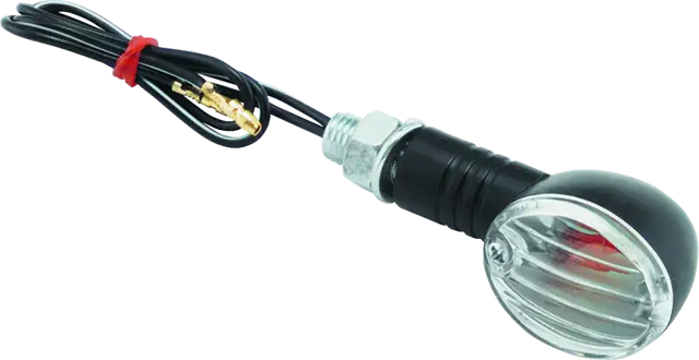 Motorcycle turn signal indicator with BikeMaster Ministalk Marker Light Round in black and clear