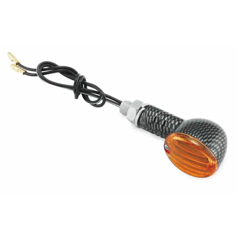 Motorcycle marker light with carbon fiber housing for BikeMaster Ministalk Marker Light Round Carbon/Amber
