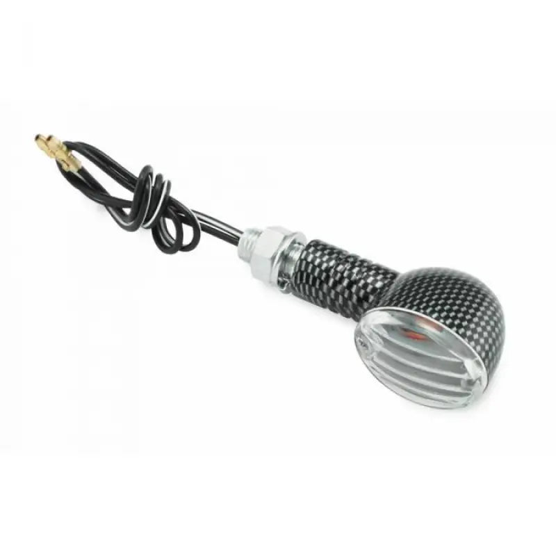 Motorcycle turn signal marker light with carbon fiber pattern for BikeMaster Ministalk Marker
