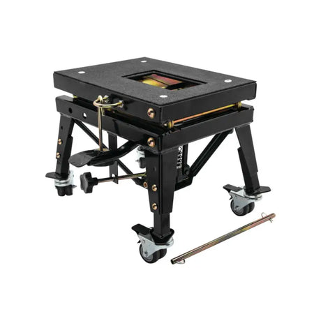 BikeMaster MX Scissor Lift with Wheels for effortless bike maintenance and enhanced maneuverability.