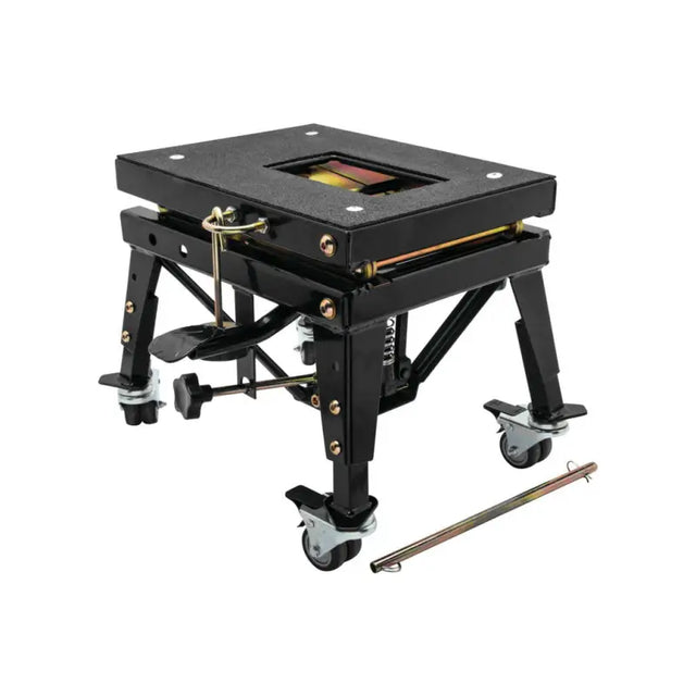 BikeMaster MX Scissor Lift with Wheels for effortless bike maintenance and enhanced maneuverability.