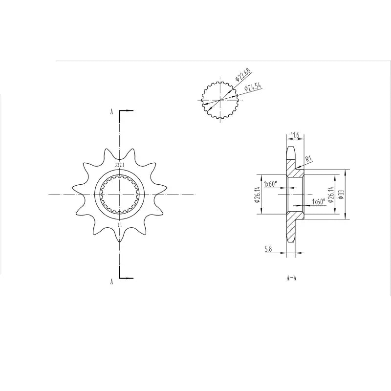 BikeMaster Polaris Front Sprocket 11 Teeth - 965588 - Drivetrain
