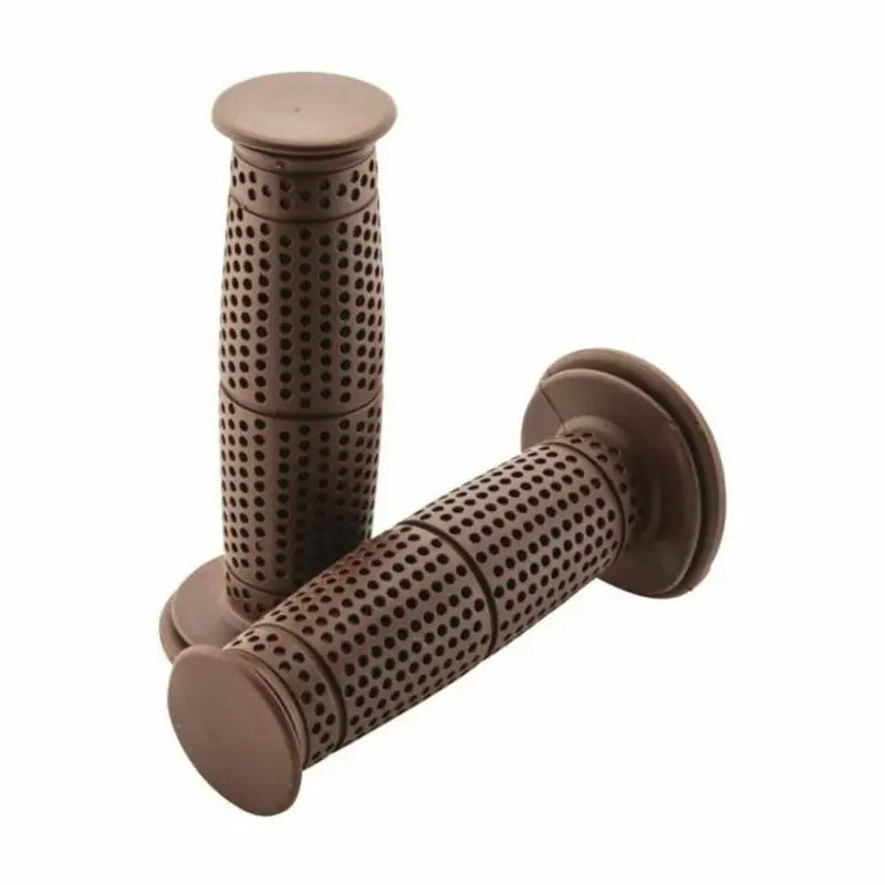 Brown perforated BikeMaster Punch Grips for comfy bike handlebar grip upgrade