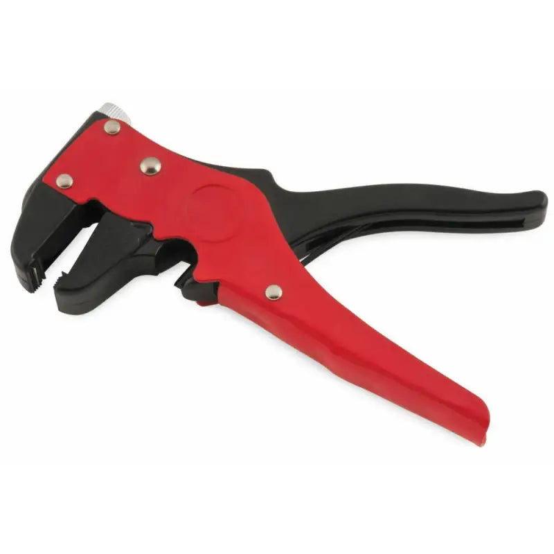 Red and black wire stripper tool from BikeMaster Quick Wire Stripper 152215 for easy wiring