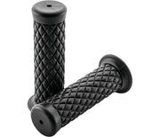 Black BikeMaster Quilted Grips for motorcycle handlebar, comfy and stylish quilted grips