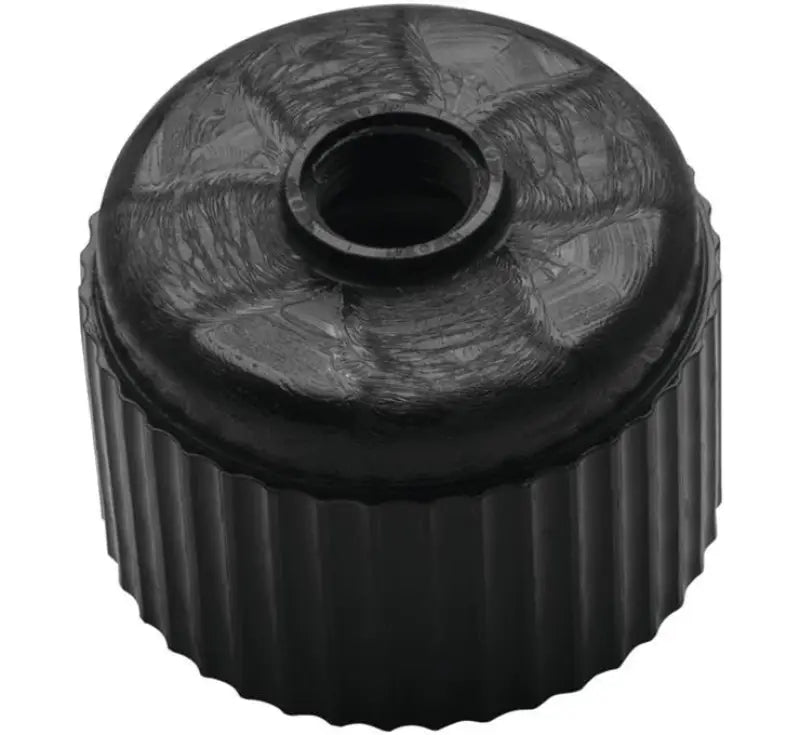 Black ridged rubber BikeMaster replacement cap for easier bike maintenance