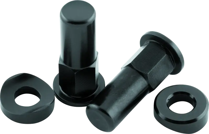 Black lug nuts and washers for BikeMaster Rim Lock Nuts T6 Aluminum/Black rim lock