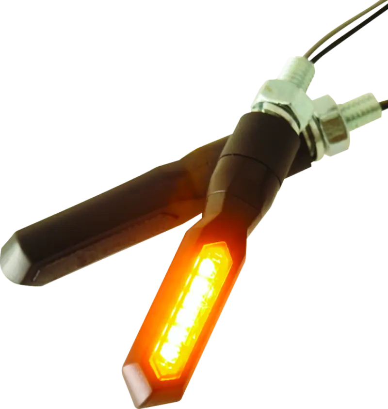 Illuminated BikeMaster Sequential Turn Signal on motorcycle for better visibility