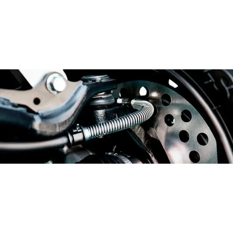 Motorcycle brake assembly with BikeMaster Can-Am Sintered Brake Pads for stopping power