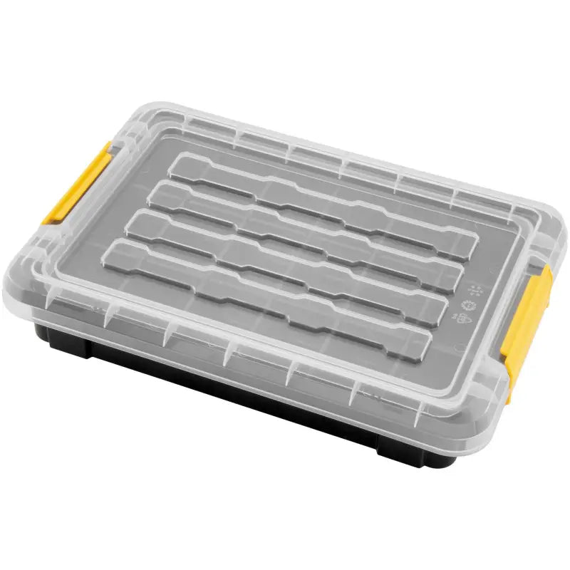 Rectangular plastic small parts organizer with lid for BikeMaster Small Parts 152490