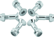 Arrangement of silver bolts and nuts for BikeMaster Sprocket Bolts Replacement M8x25 6pc