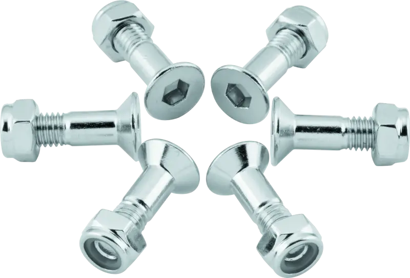 Arrangement of silver bolts and nuts for BikeMaster Sprocket Bolts Replacement M8x25 6pc