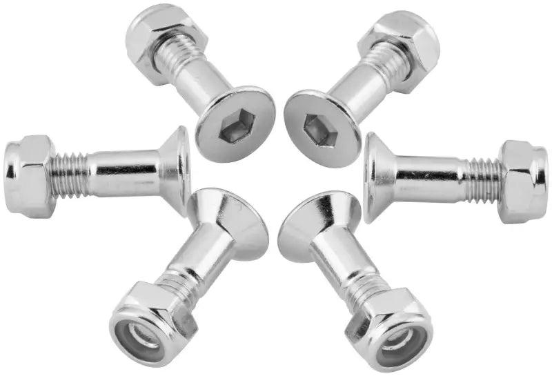 Six silver M8x25 bolts with nuts for BikeMaster sprocket replacement M8x25 6pc