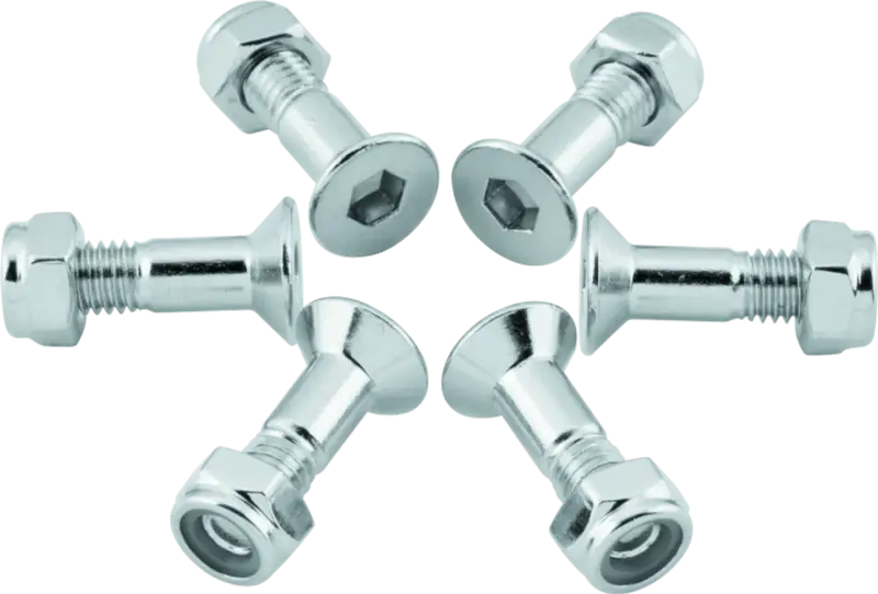Silver bolts with nuts, M8x25 replacement bolts 6pc for BikeMaster sprockets