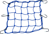 Blue BikeMaster Stretch Net securely holding cargo for various applications including RV, Automotive, Powersports, off-road, marine, exterior, truck accessories, interior, truck bed, RV parts, Exterior, Truck Bed Accessories, AVADA - Best Sellers, Must Haves