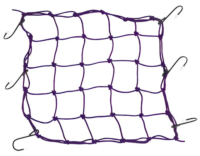 BikeMaster Stretch Net in purple with hooks for secure cargo carrying