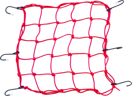 Red BikeMaster Stretch Net with hooks for securing cargo on bikes