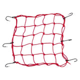 Red BikeMaster Stretch Net with hooks for securing gear on bikes