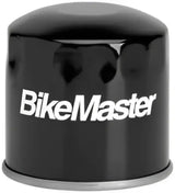 Black BikeMaster BM-132 oil filter for clean oil circulation on Suzuki bikes
