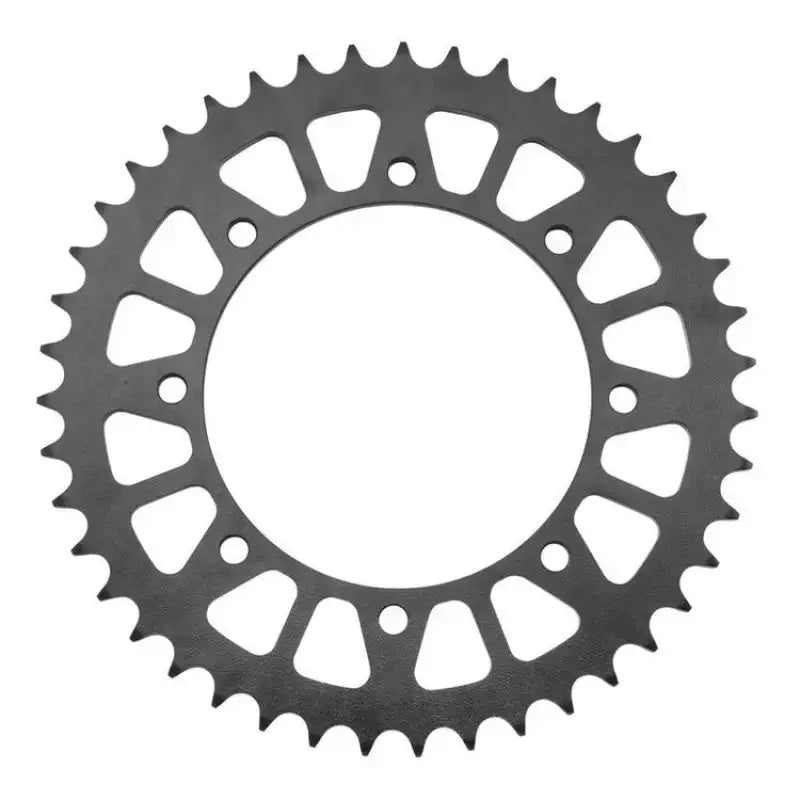 BikeMaster Suzuki rear steel sprocket 530 46T with teeth and holes, black steel sprocket
