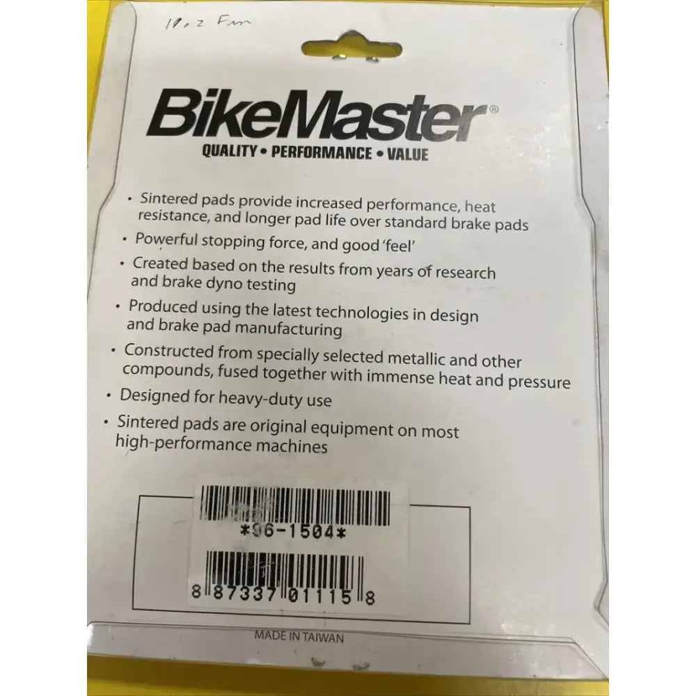 BikeMaster brake pads packaging for Suzuki Sintered Brake Pads, durable sintered brake pads