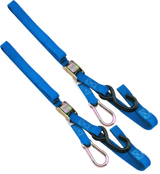 Blue BikeMaster Tiedown Carabiner Softhook straps for secure vehicle or gear tie-downs