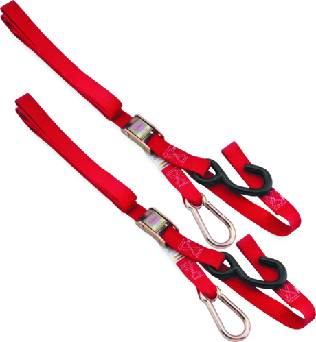 Red BikeMaster tiedown carabiner softhook for secure straps and easy handling