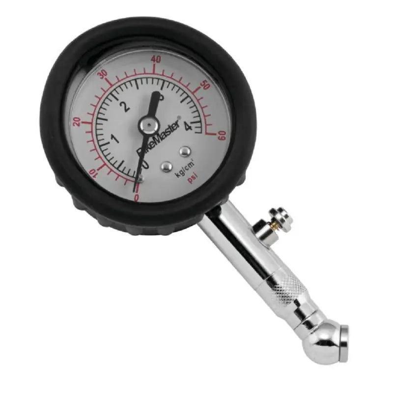 BikeMaster Tire Pres gauge with circular dial for accurate tire pressure check