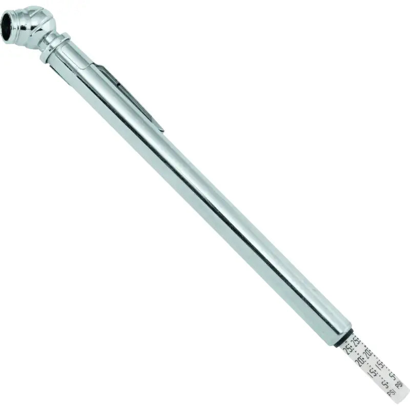 Chrome bikeMaster tire pressure gauge showing accurate tire pressure readings