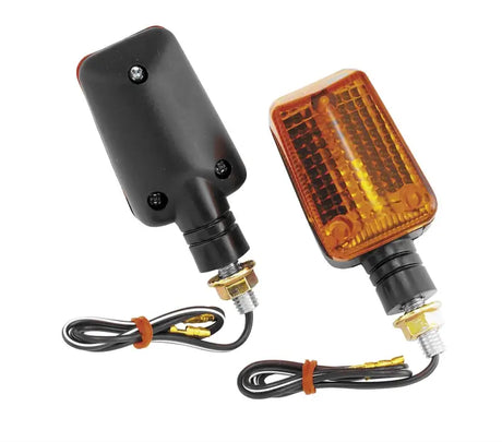 BikeMaster Universal Ministalk marker light for motorcycle turn signals in black and amber