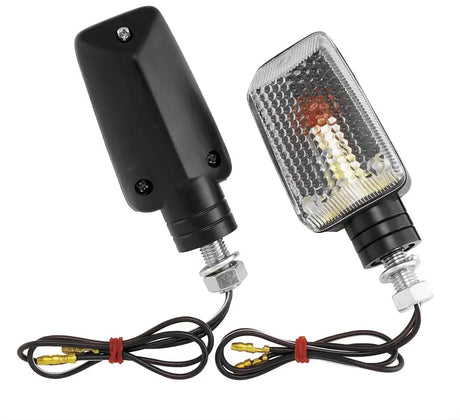 Motorcycle turn signal lights on BikeMaster Universal Ministalk marker light in black and clear