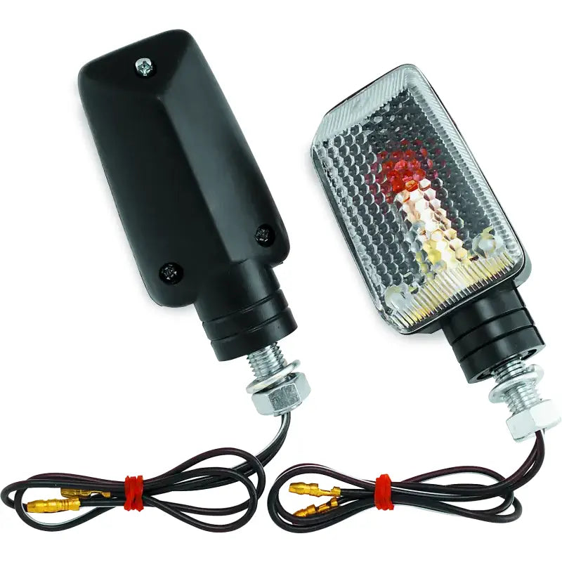BikeMaster Universal Ministalk Marker Light with Motorcycle Turn Signal Lights in black and clear