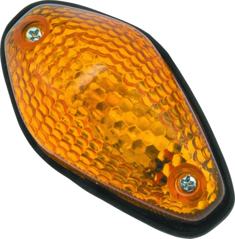 Amber honeycomb-patterned turn signal marker light for BikeMaster Universal Teardrop bike