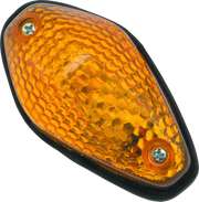 Amber honeycomb-patterned turn signal marker light for Bikemaster Universal Teardrop bikes
