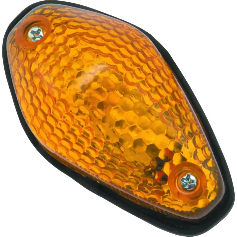 Amber honeycomb-patterned turn signal marker light for Bikemaster Universal Teardrop bikes