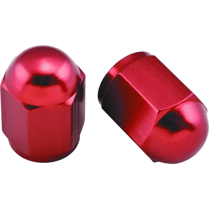 Shiny red bikeMaster valve caps aluminum for a cool bike upgrade
