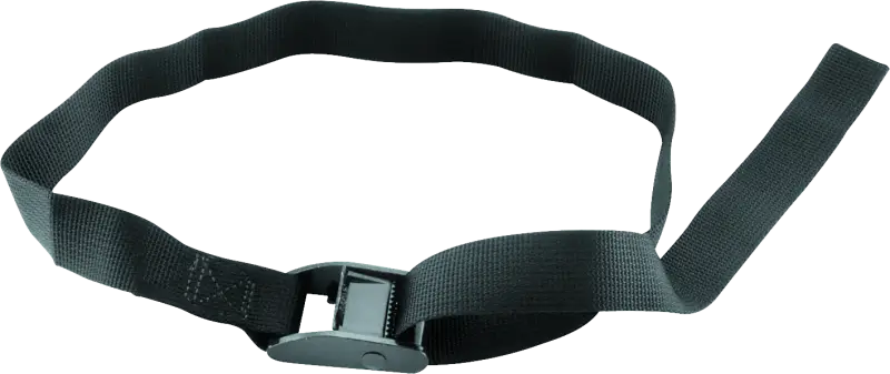 Black nylon webbing strap with buckle for BikeMaster Wheel Tiedown - Black 100528