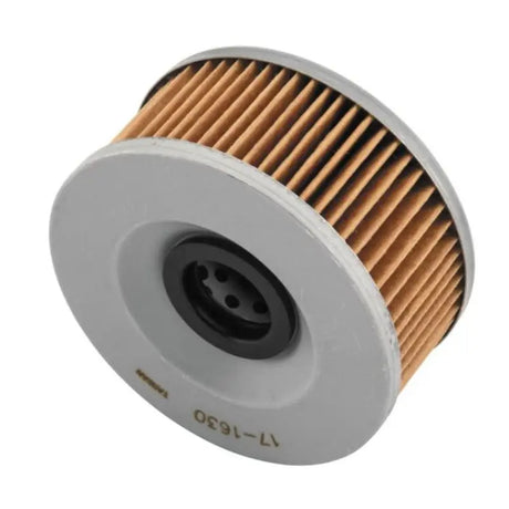 Gray and tan Oil Filter for Bikemaster Yamaha BM-144 bike, fits Yamaha models