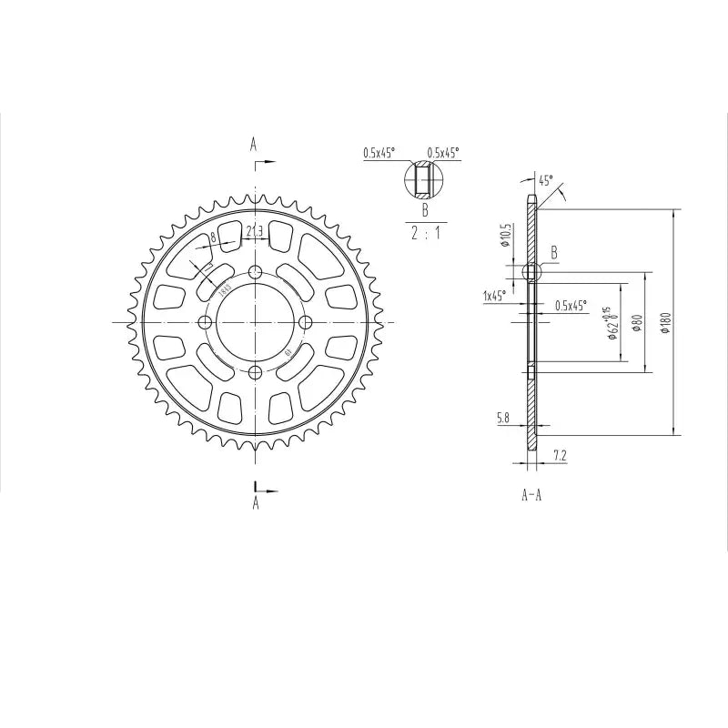 BikeMaster Yamaha Rear Steel Sprocket 428 49T - Black - 965086 - Drivetrain